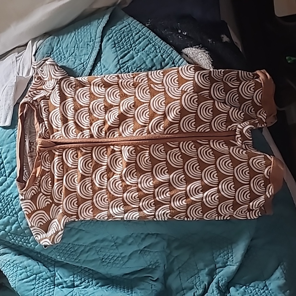 6-12 month rust rainbow play little sleepies shorty romper